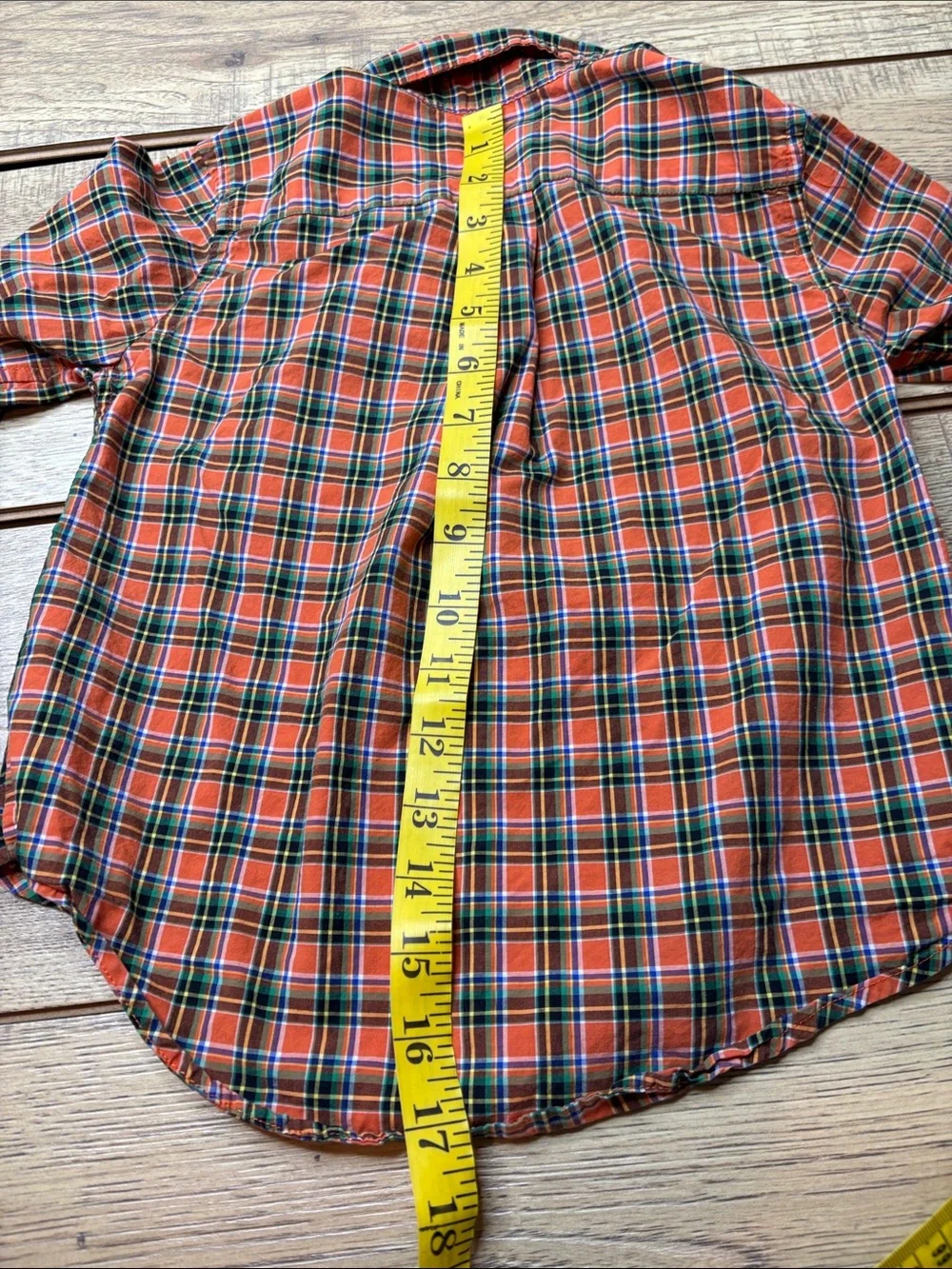 Toddler Ralph Lauren Orange Plaid Button-Down Shirt Size 4T
